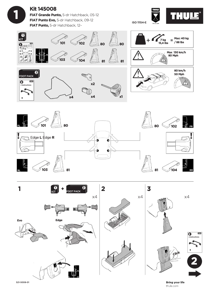 Page n°1 - Manuel utilisateur Thule Kit 145008