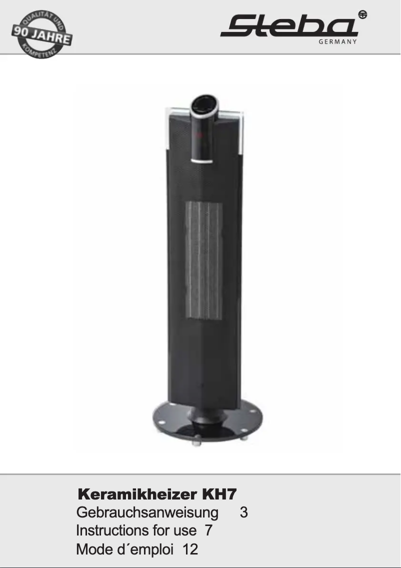 Page 1 de la notice Manuel utilisateur Steba KH 7