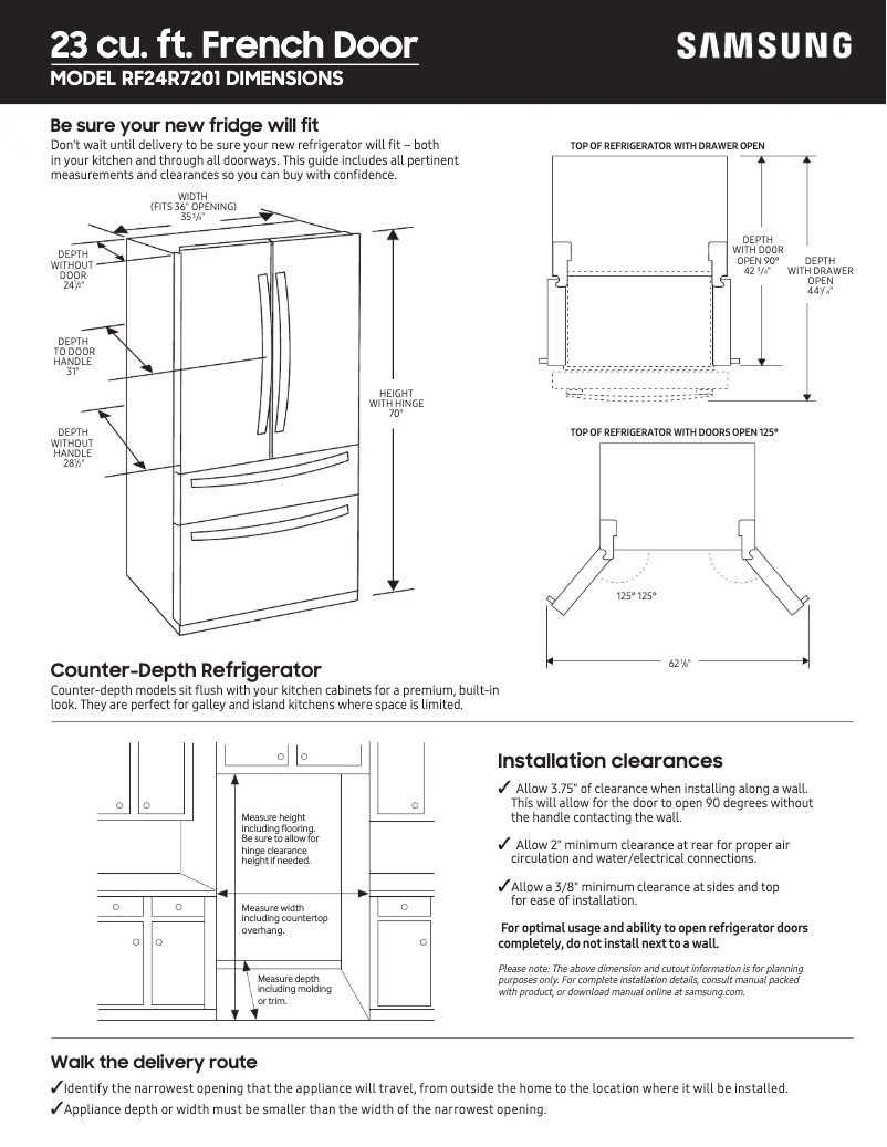 Image de la première page du manuel de l'appareil RF24R7201SR/AA