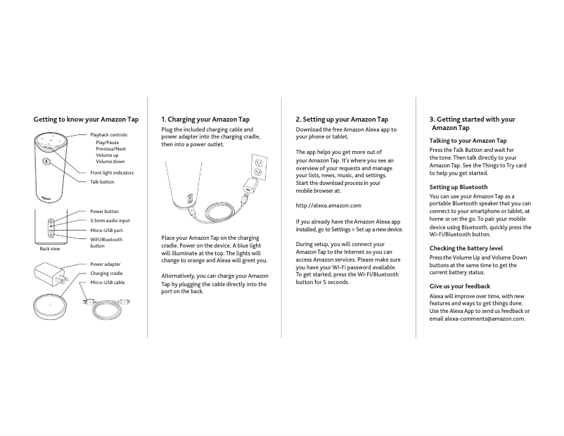 Image de la première page du manuel de l'appareil Tap