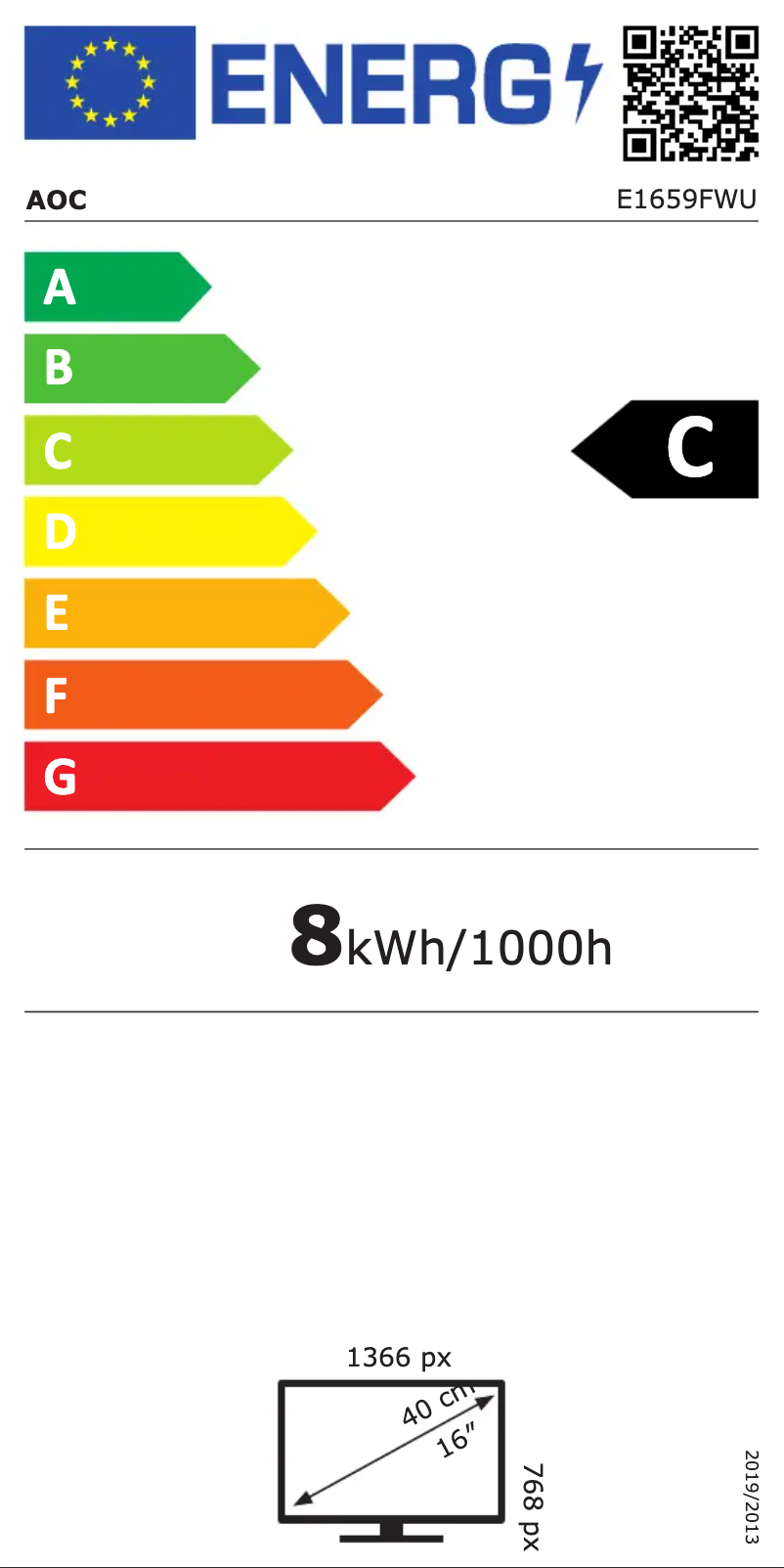 Page n°1 - Label énergétique AOC e1659Fwu