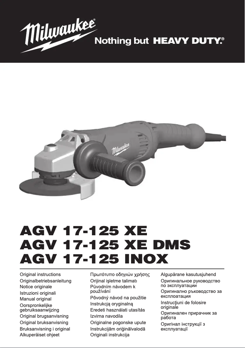 Page n°1 - Manuel utilisateur Milwaukee AGV 17-125 XE