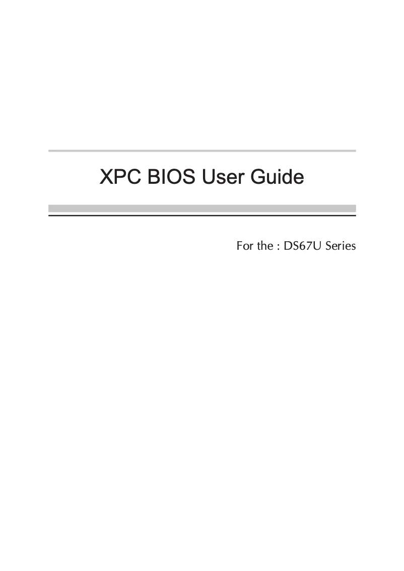 Page n°1 - Manuel utilisateur Shuttle XPC DS67U