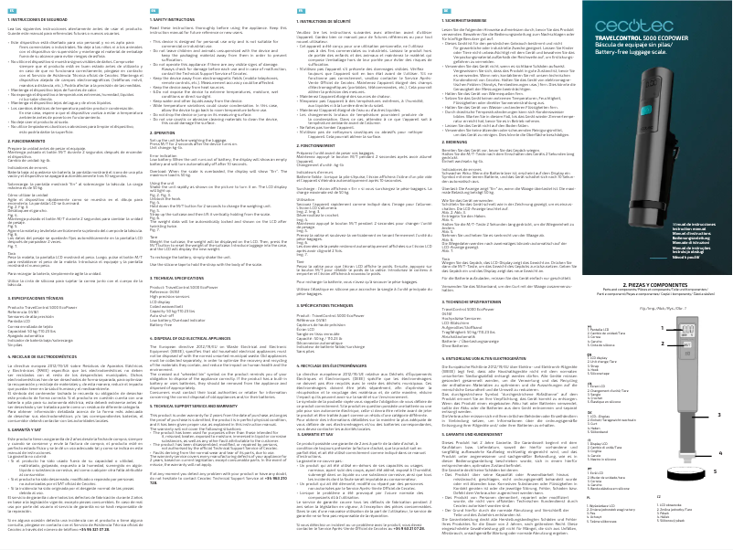 Image de la première page du manuel de l'appareil TravelControl 5000 EcoPower