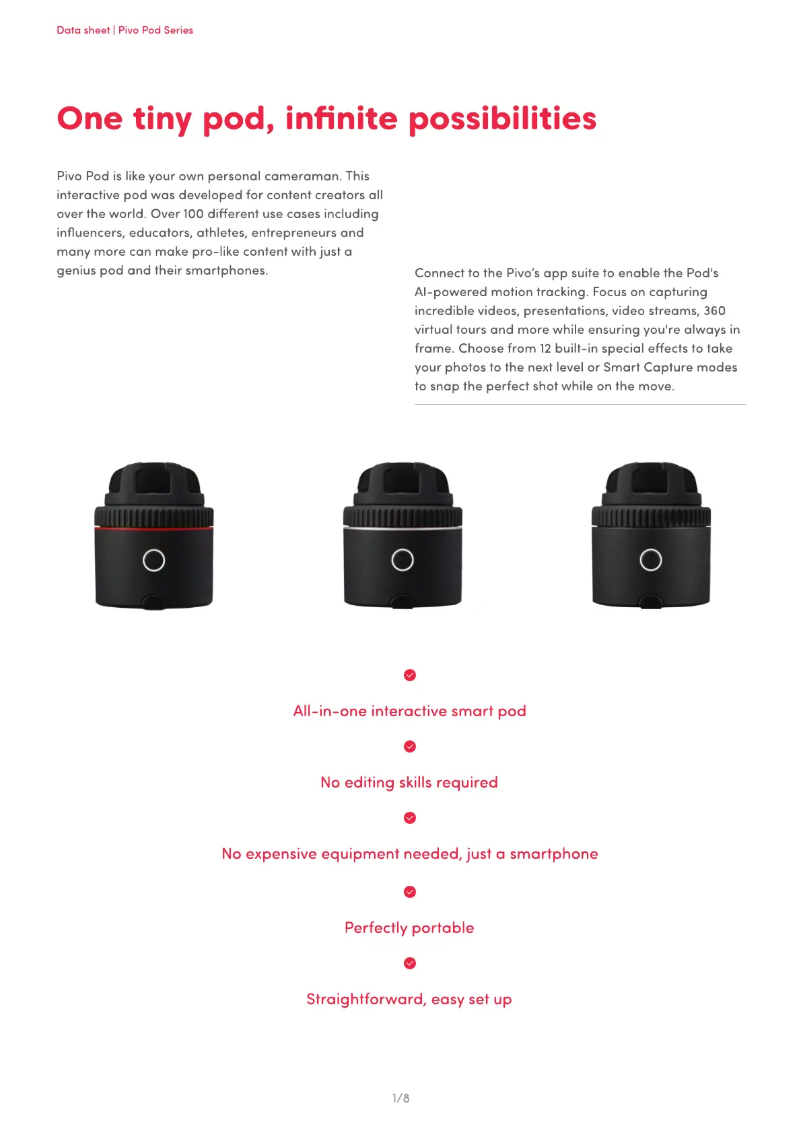 Page n°1 - Fiche technique Pivo Pod Active