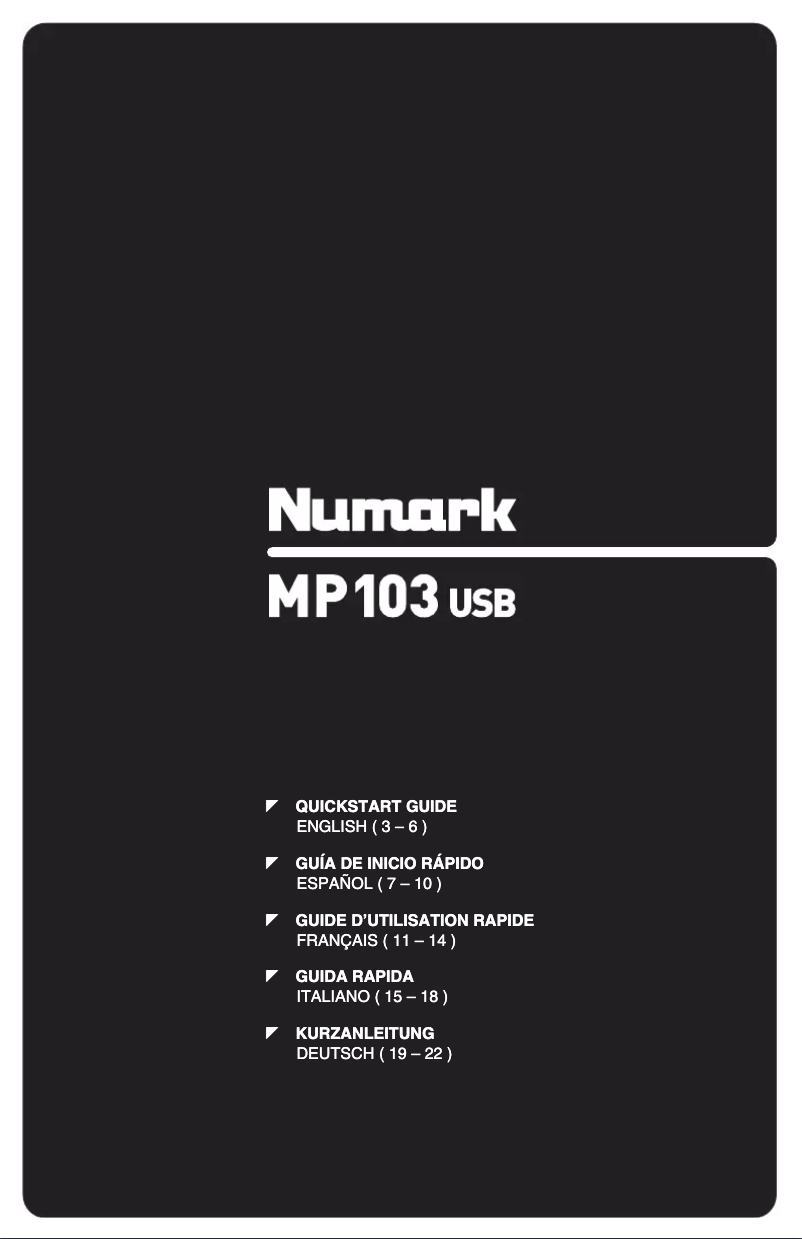 Image de la première page du manuel de l'appareil MP103USB