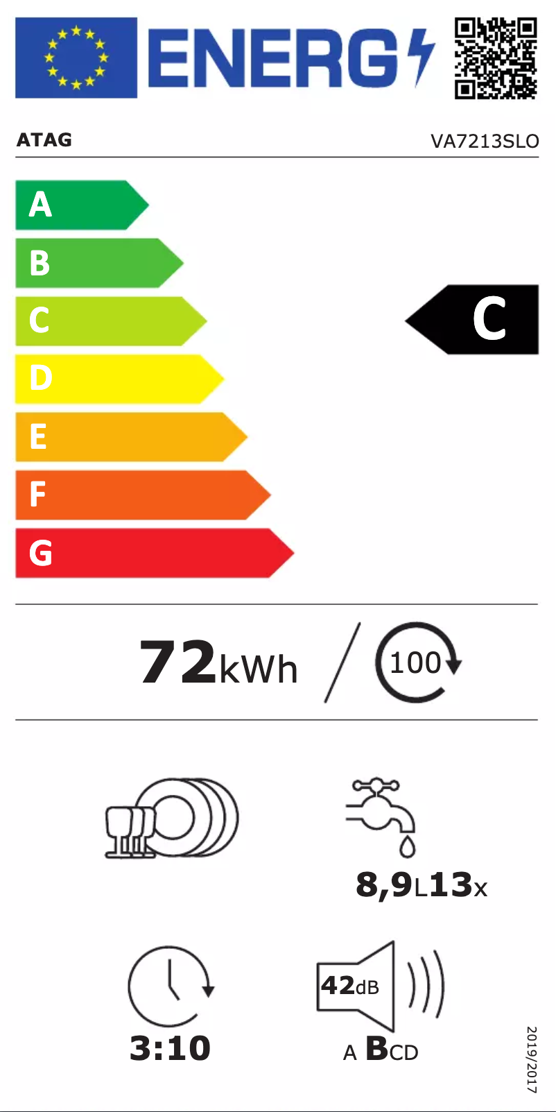 Page n°1 - Label énergétique Atag VA7213SLO