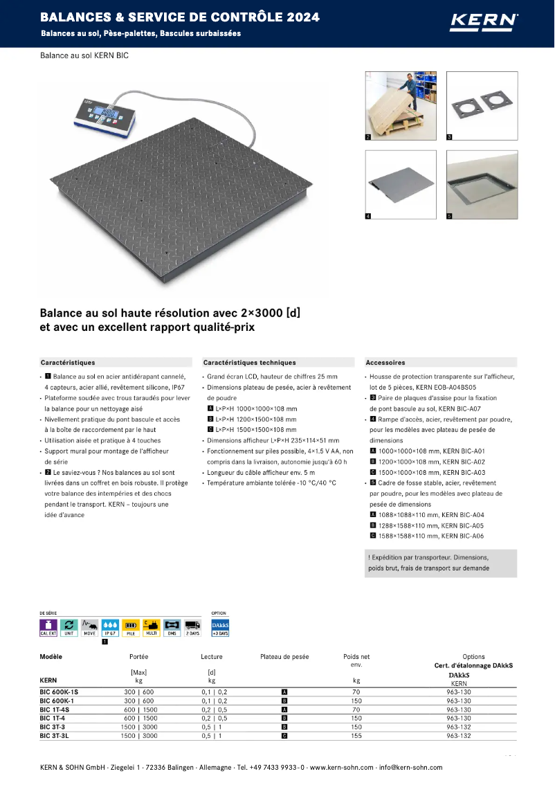 Page 1 de la notice Brochure Kern BIC 3T-3