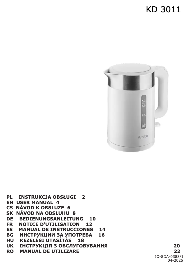 Imagen de la primera página del manual del dispositivo KD 3011