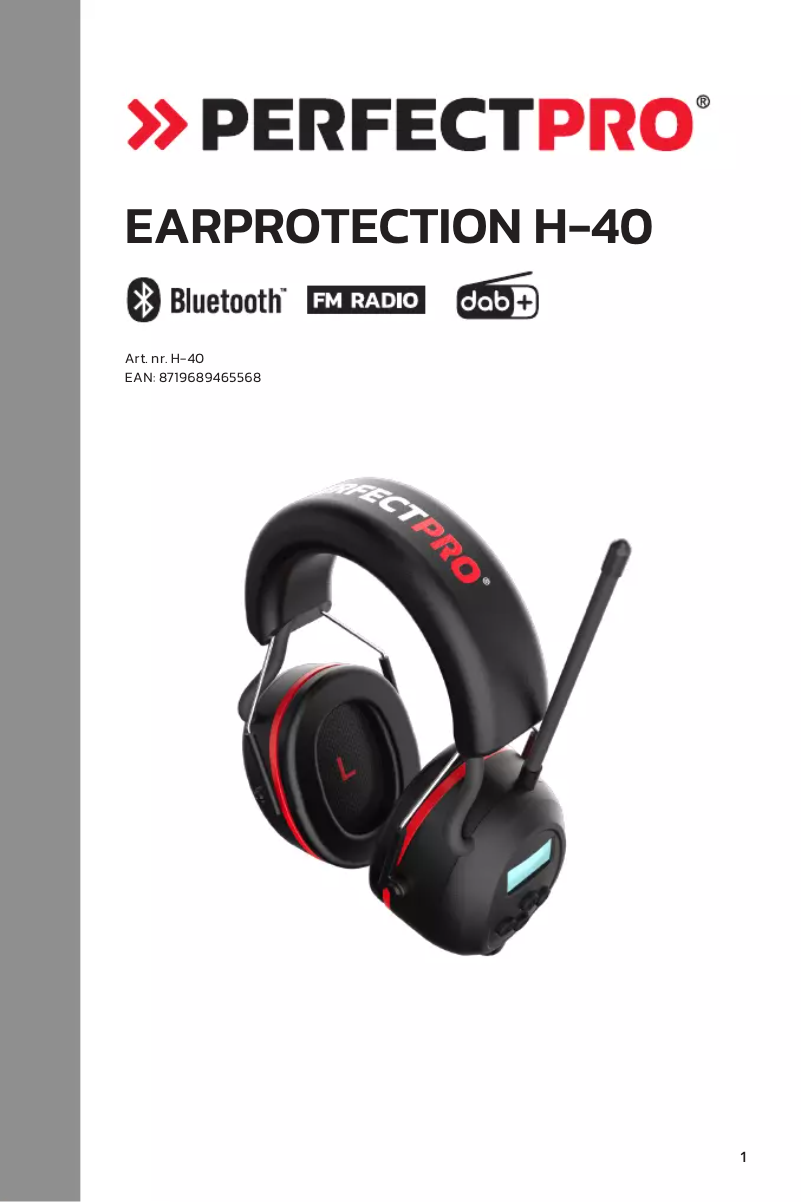 Image de la première page du manuel de l'appareil EarProtection H-40