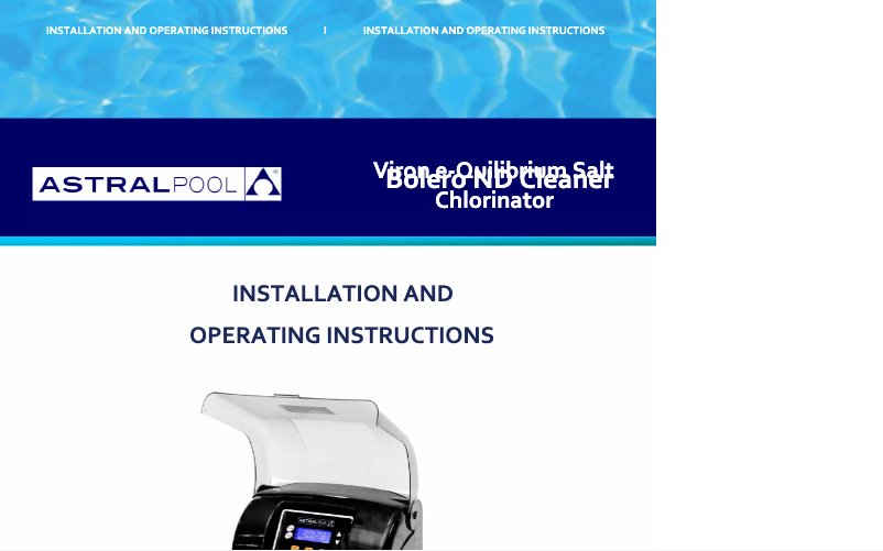 Image de la première page du manuel de l'appareil Viron eQuilibrium EQ35