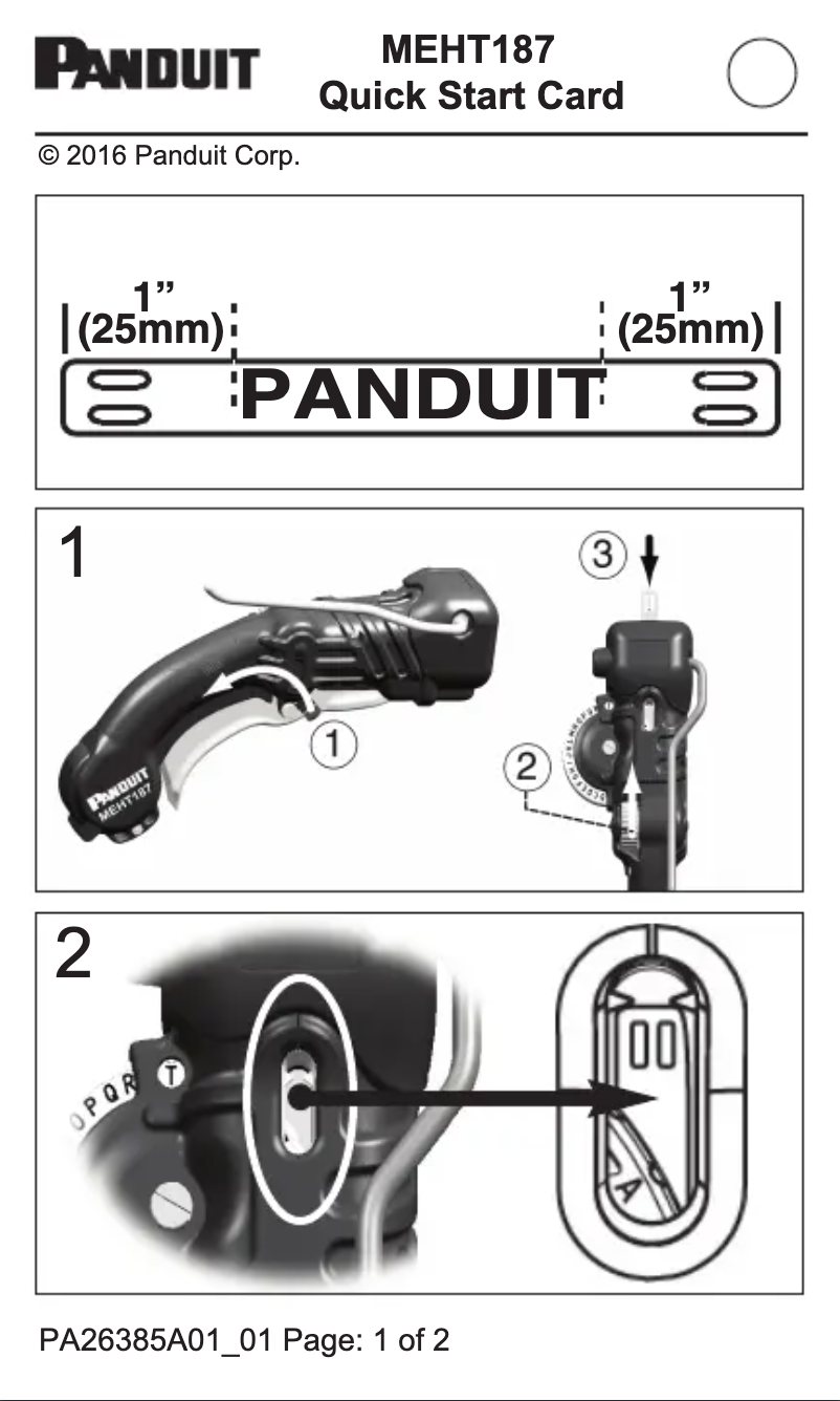 Page n°1 - Manuel utilisateur Panduit MEHT187