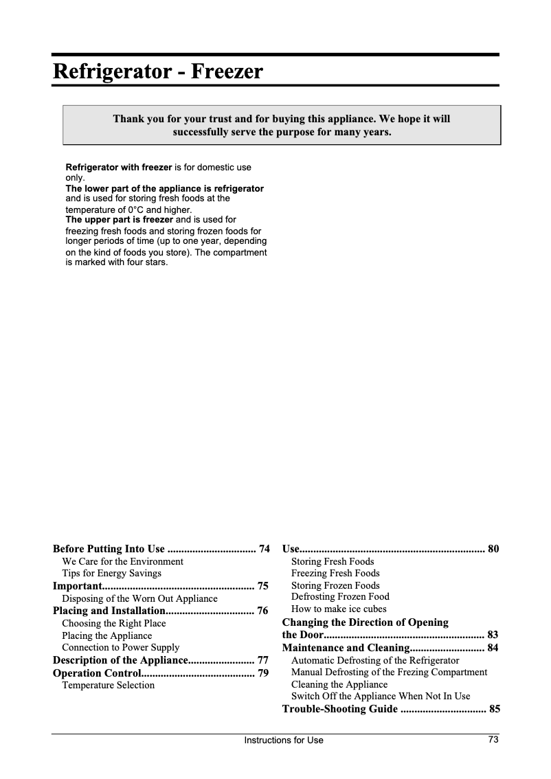 Page n°1 - Manuel utilisateur Gorenje R2047BAA