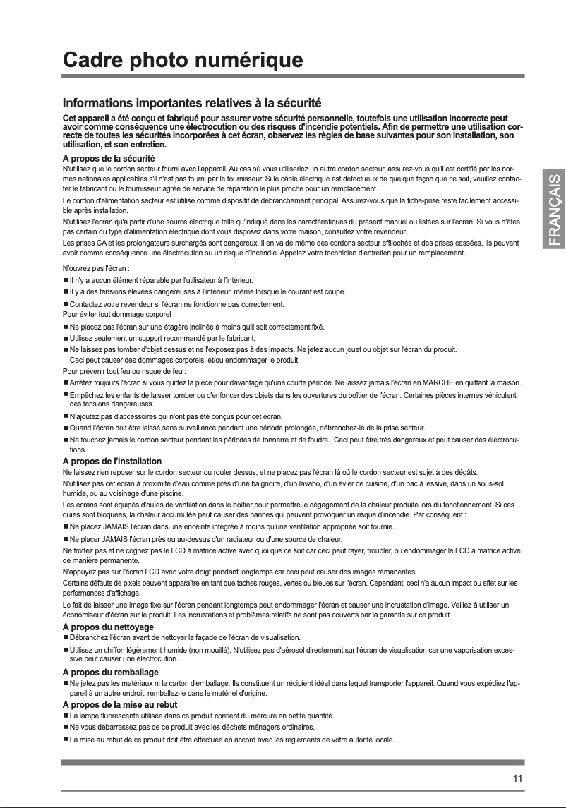 Page n°1 - Manuel utilisateur LG F1040N