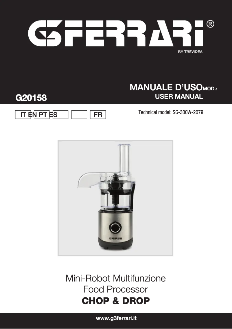 Page 1 de la notice Manuel utilisateur G3 Ferrari Chop & Drop G20158