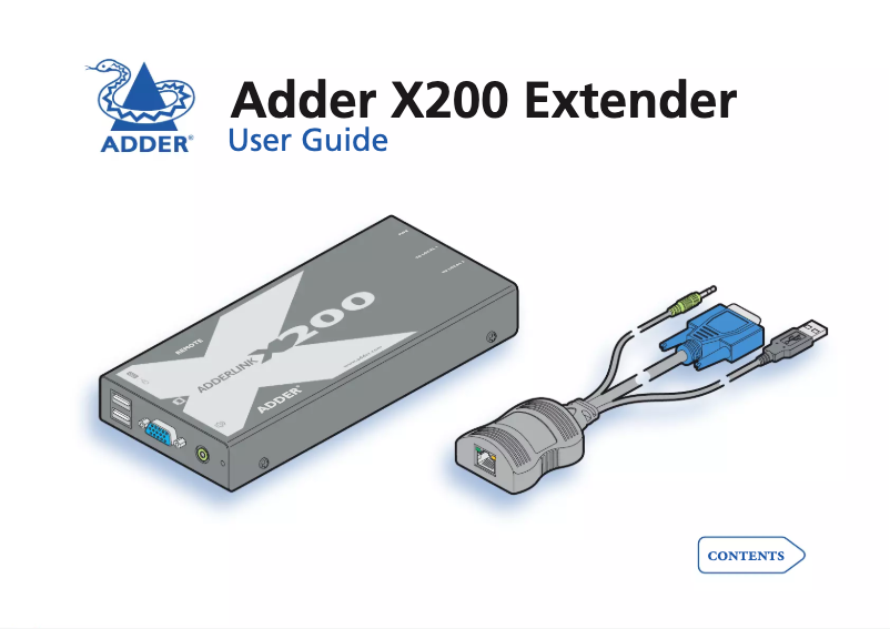 Image de la première page du manuel de l'appareil ADDERLink X200