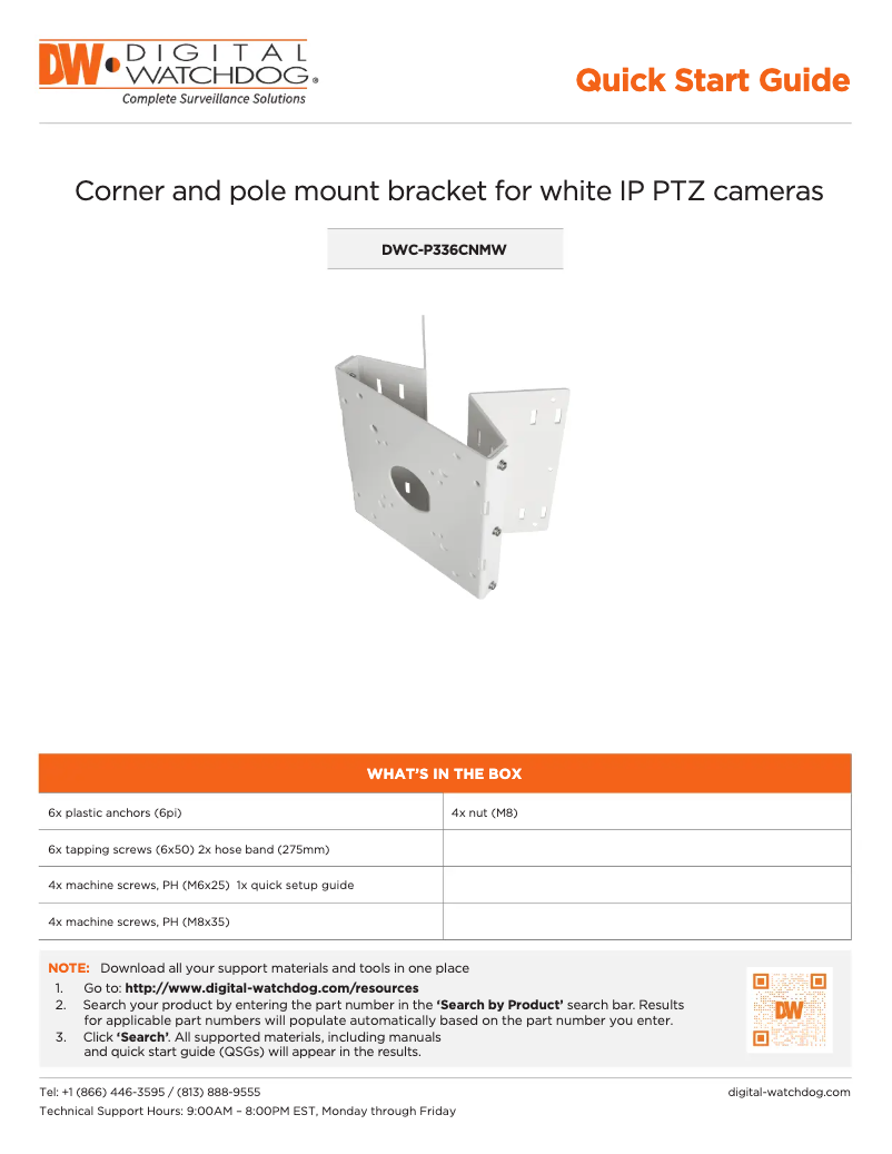Image de la première page du manuel de l'appareil DWC-P336CNMW