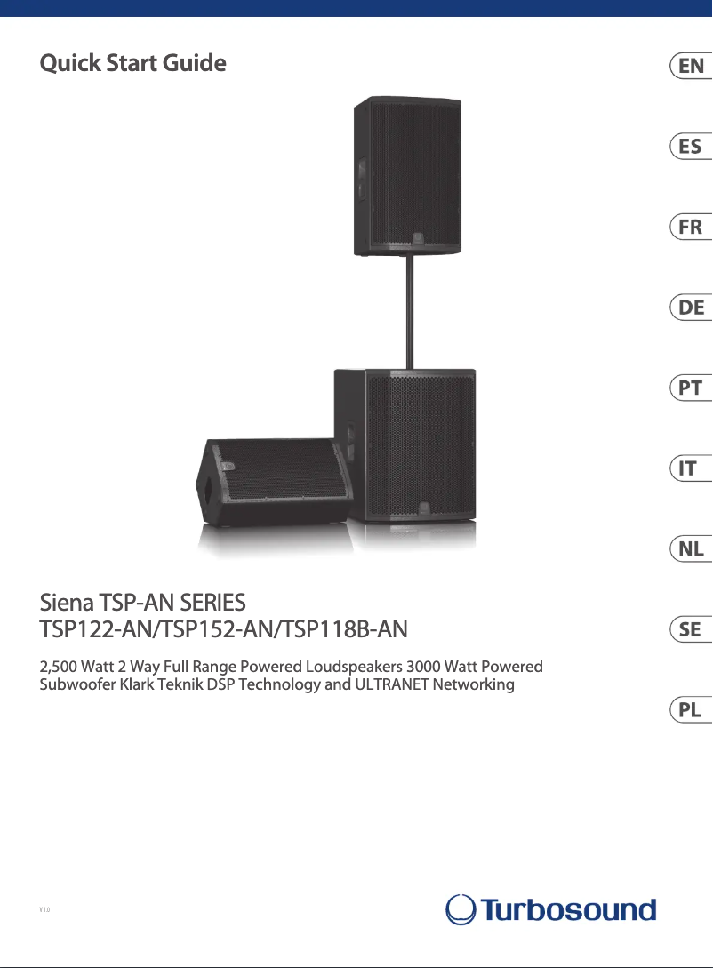 Page n°1 - Guide de démarrage rapide Turbosound Siena TSP122-AN