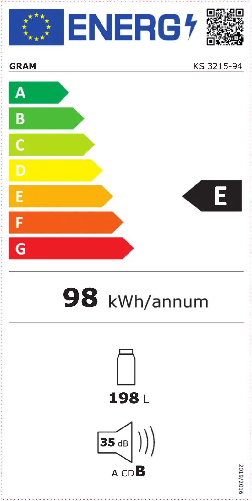 Page n°1 - Label énergétique Gram KS 3215-94