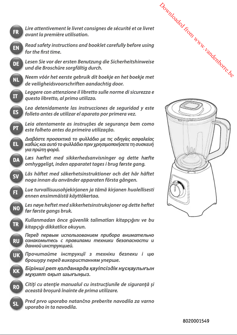 Page n°1 - Manuel utilisateur Moulinex BlendForce LM4358