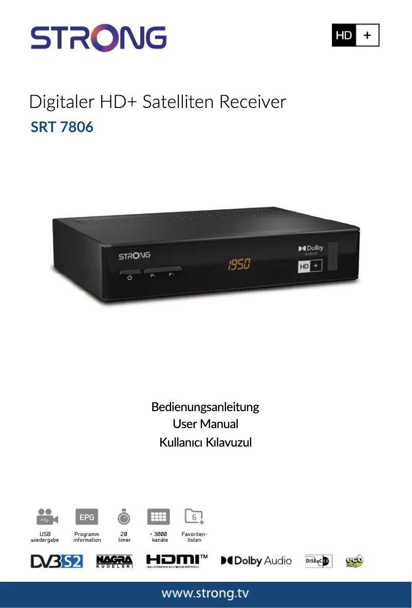 Page 1 de la notice Manuel utilisateur Strong SRT 7806