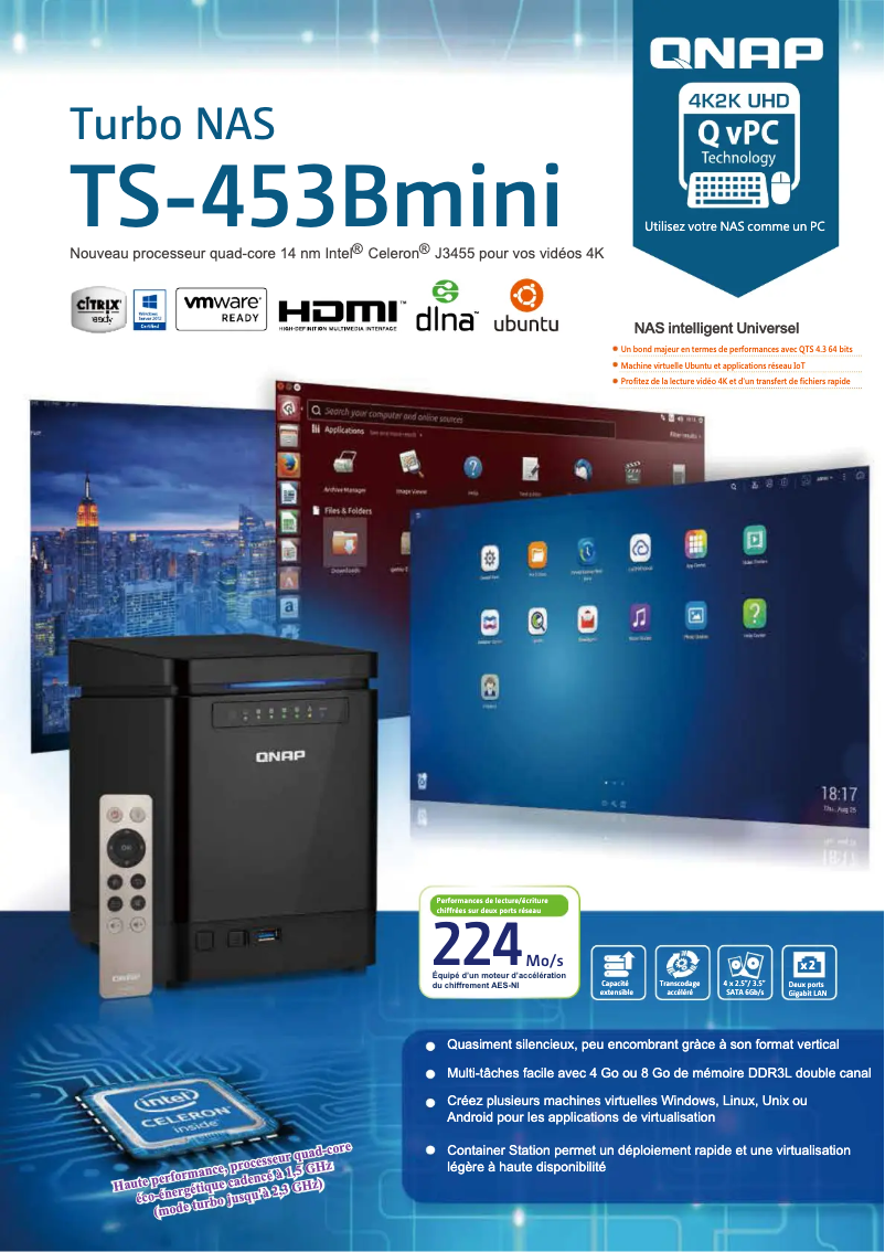 Page n°1 - Fiche technique QNAP TS-453Bmini