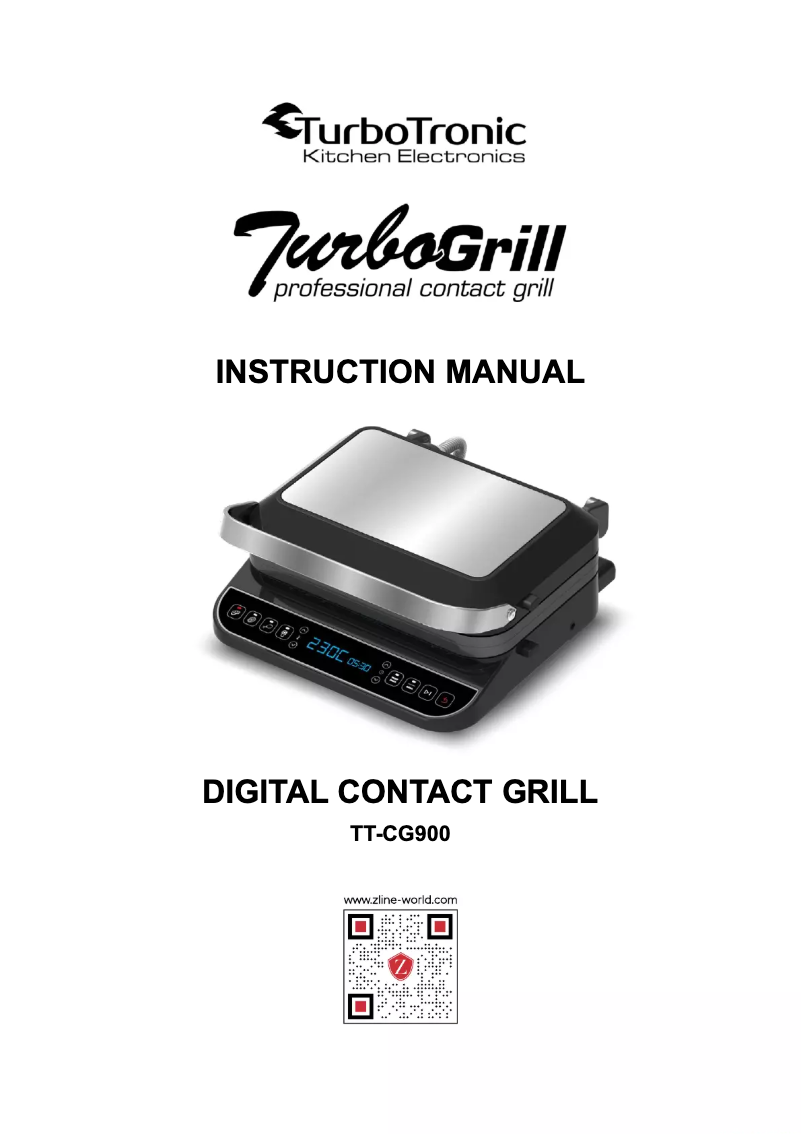 Page n°1 - Manuel utilisateur TurboTronic TurboGrill TT-CG900