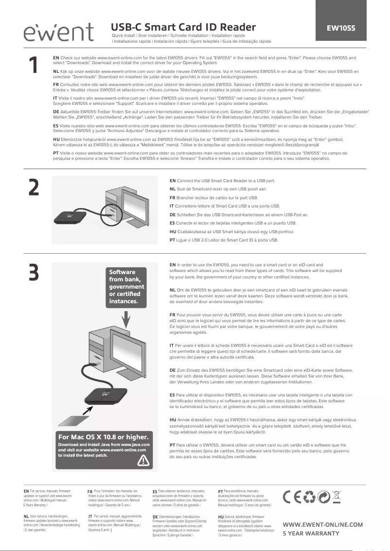 Page 1 de la notice Manuel utilisateur Ewent EW1055