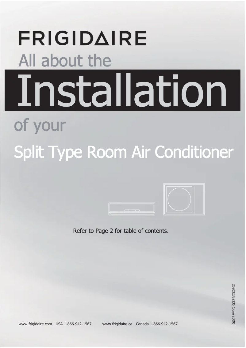 Page n°1 - Guide d'installation Frigidaire FFHP302SQ2