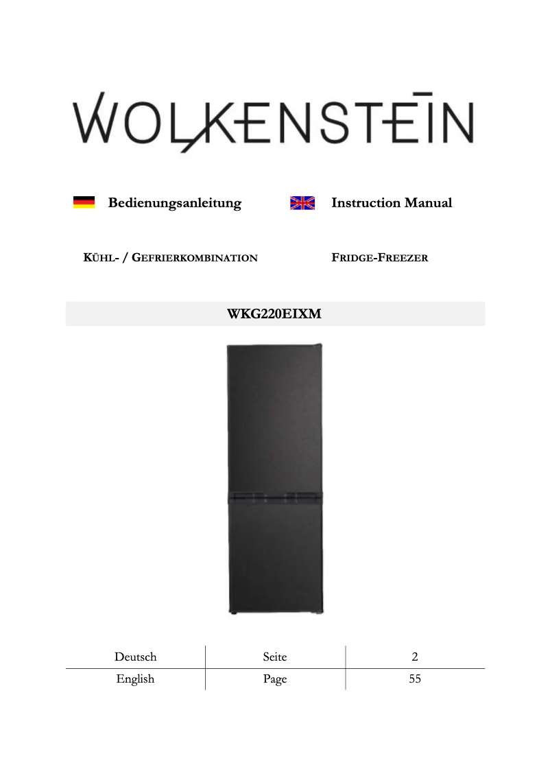 Image de la première page du manuel de l'appareil WKG220EIXM