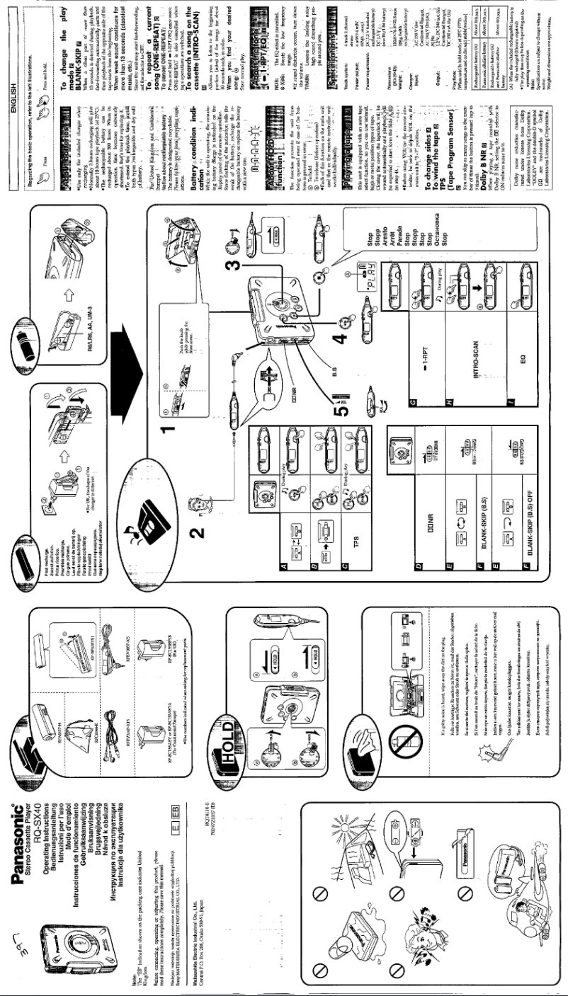Page n°1 - Manuel utilisateur Panasonic RQ-SX40
