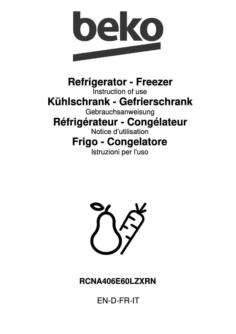 Image de la première page du manuel de l'appareil RCNA406E60LZXRN