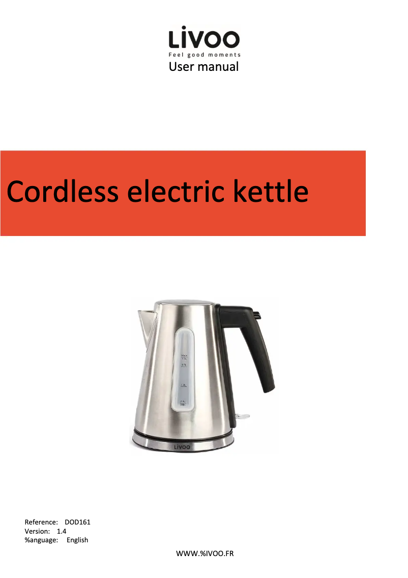 Image de la première page du manuel de l'appareil DOD161