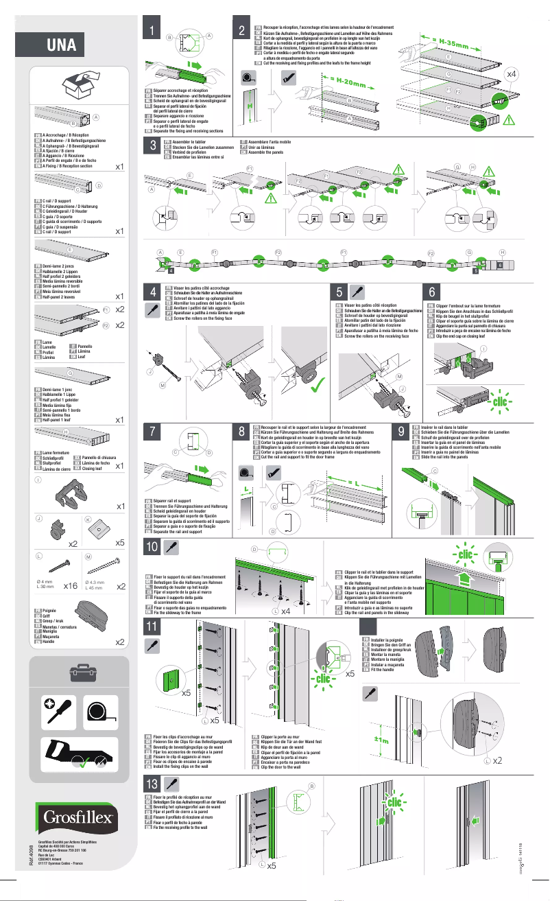 Page 1 de la notice Manuel utilisateur Grosfillex Una