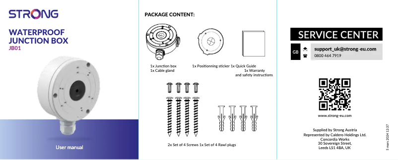 Page 1 de la notice Manuel utilisateur Strong JB01