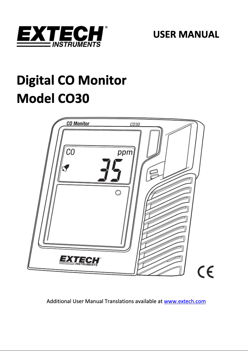 Image de la première page du manuel de l'appareil CO30