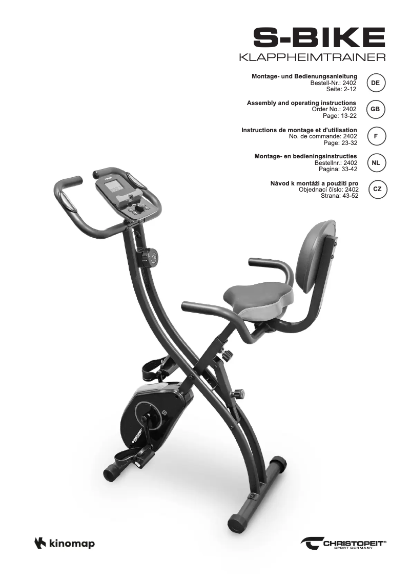 Page 1 de la notice Manuel utilisateur Christopeit S-Bike