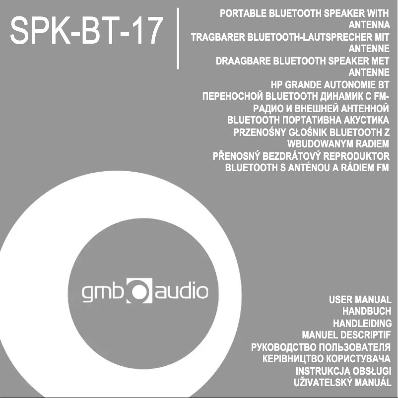 Image de la première page du manuel de l'appareil SPK-BT-17-CM