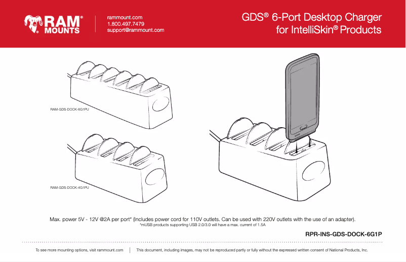 Image de la première page du manuel de l'appareil RAM-GDS-DOCK-6G1PU