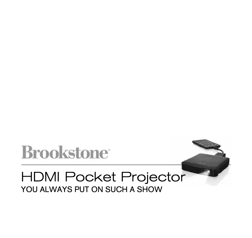 Page 1 de la notice Manuel utilisateur Brookstone HDMI Pocket Projector