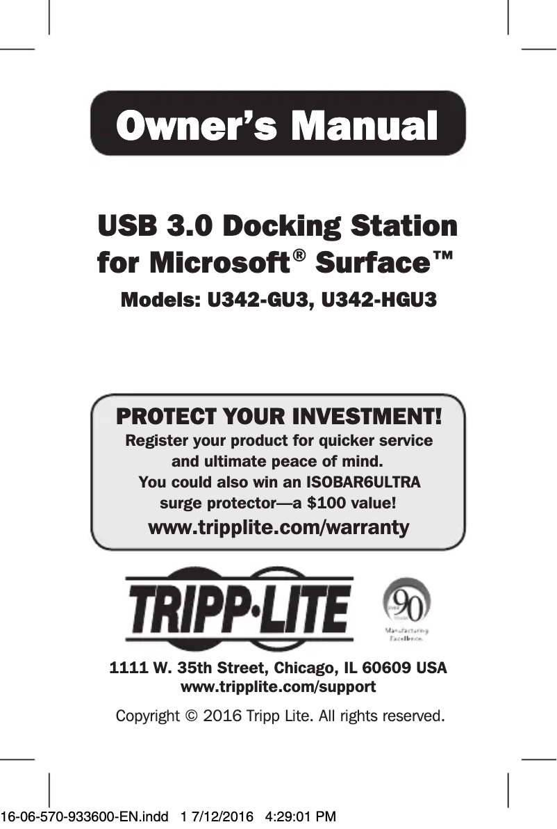 Image de la première page du manuel de l'appareil U342-HGU3