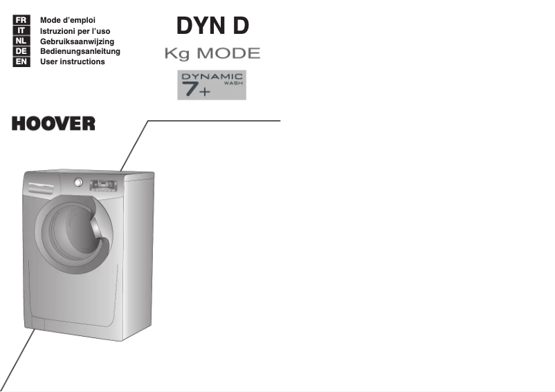 Page n°1 - Manuel utilisateur Hoover DYN 7124DZ-30