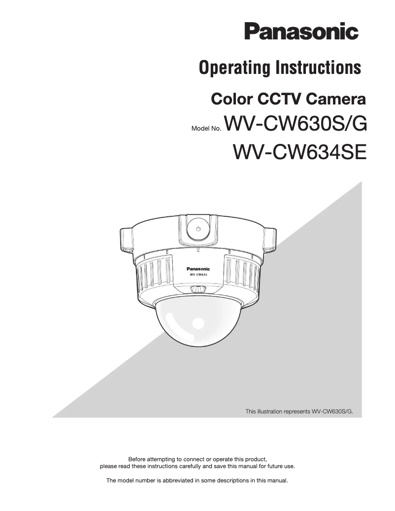 Image de la première page du manuel de l'appareil WV-CW634S