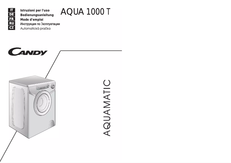 Page 1 de la notice Manuel utilisateur Candy AQUA 1000T METAL