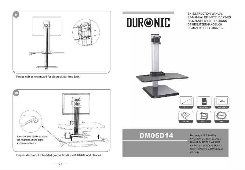 Page n°1 - Manuel utilisateur Duronic DM05D14