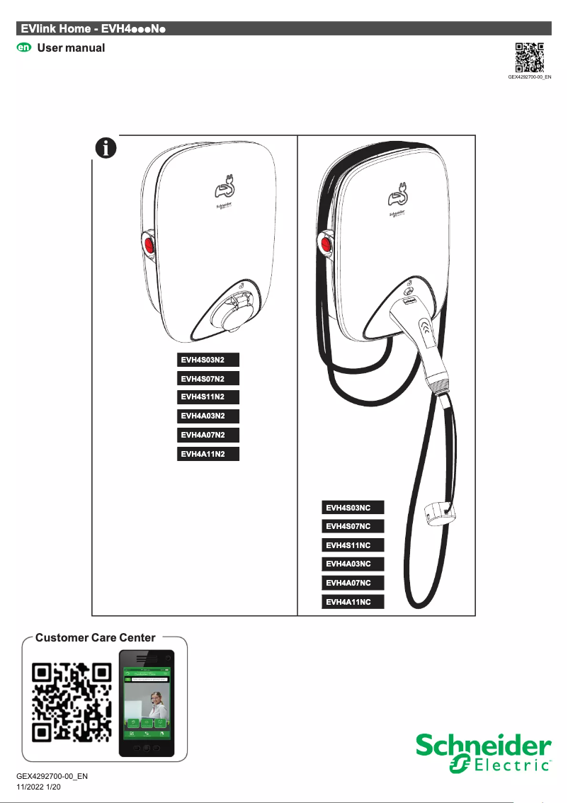 Imagen de la primera página del manual del dispositivo EVH4S11NC