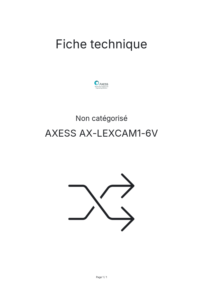 Page n°1 - Fiche technique AXESS AX-LEXCAM1-6V