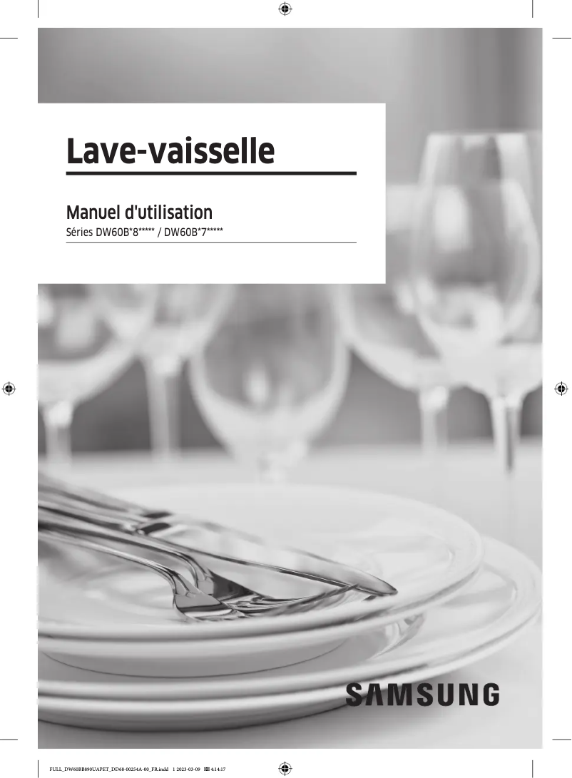 Page 1 de la notice Manuel utilisateur Samsung DW60BG850B00ET