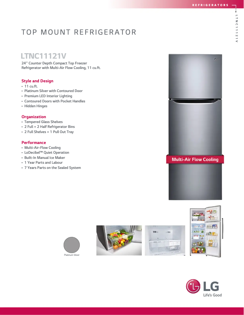 Página 1 del manual Ficha técnica LG LTNC11121V