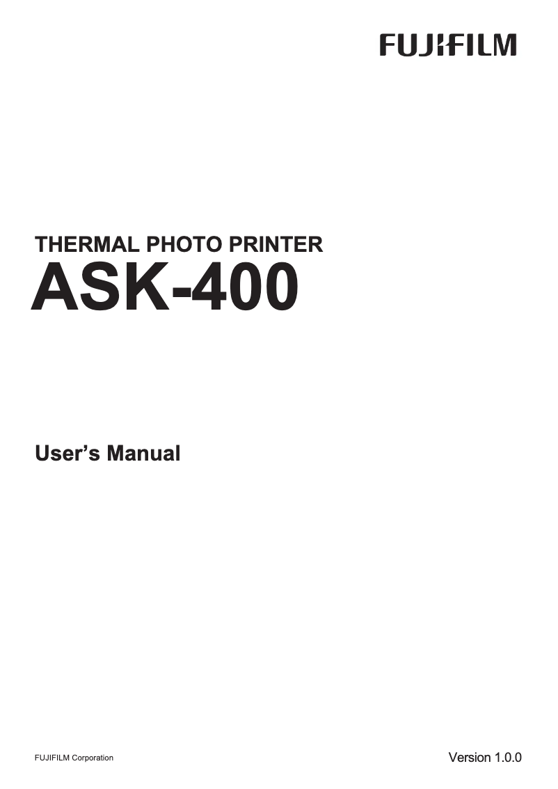Image de la première page du manuel de l'appareil ASK-400